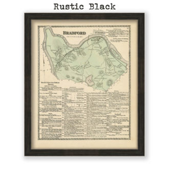 Bradford, Massachusetts Antique Map Reproduction