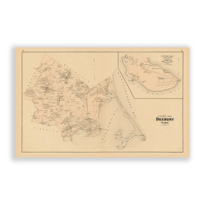 Duxbury, Massachusetts Antique Map Reproduction