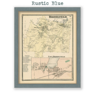 Brookfield, Massachusetts Antique Map Reproduction