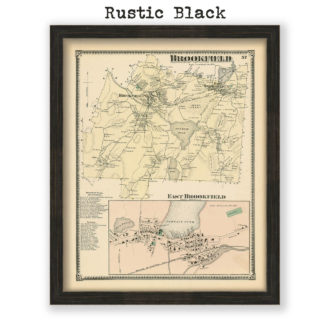 Brookfield, Massachusetts Antique Map Reproduction