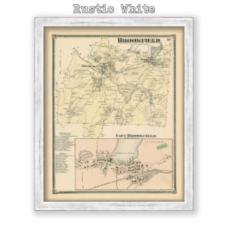 Brookfield, Massachusetts Antique Map Reproduction