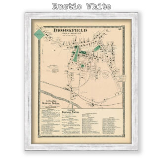 Brookfield Village, Massachusetts Antique Map Reproduction