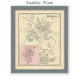 Methuen Village, Massachusetts Antique Map Reproduction