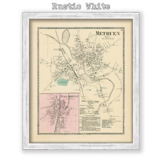 Methuen Village, Massachusetts Antique Map Reproduction