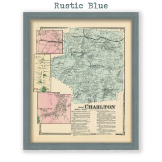 Charlton, Massachusetts Antique Map Reproduction