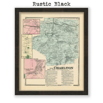 Charlton, Massachusetts Antique Map Reproduction