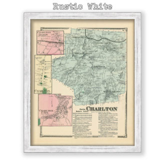 Charlton, Massachusetts Antique Map Reproduction