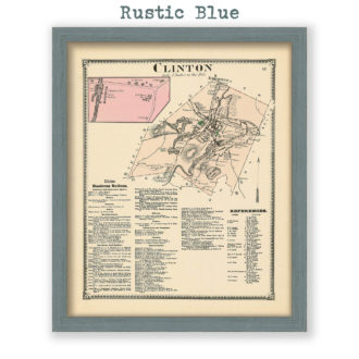 Clinton, Massachusetts Antique Map Reproduction