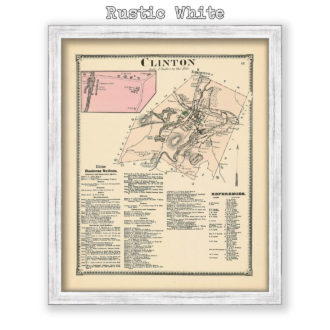 Clinton, Massachusetts Antique Map Reproduction