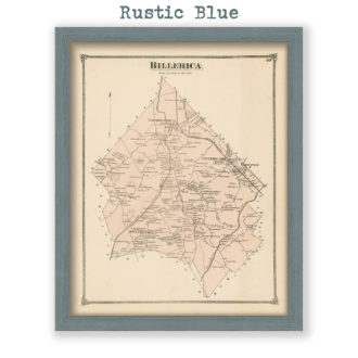 Billerica, Massachusetts Antique Map Reproduction