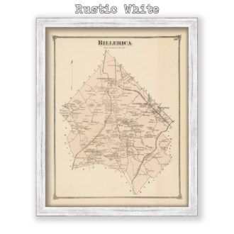 Billerica, Massachusetts Antique Map Reproduction