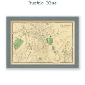 Clinton Village, Massachusetts Antique Map Reproduction