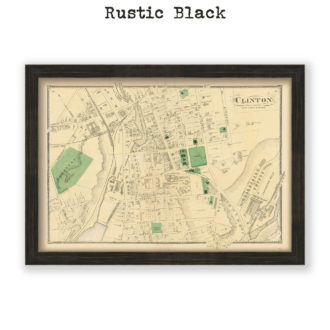 Clinton Village, Massachusetts Antique Map Reproduction