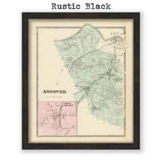 Andover, Massachusetts Antique Map Reproduction