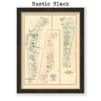 North Falmouth, West Falmouth and Teaticket Villages, Massachusetts Antique Map Reproduction