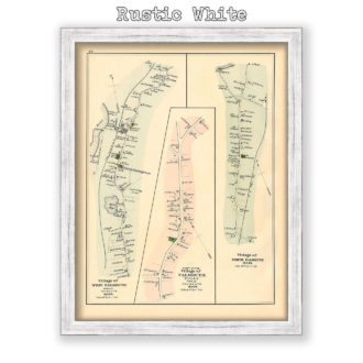 North Falmouth, West Falmouth and Teaticket Villages, Massachusetts Antique Map Reproduction