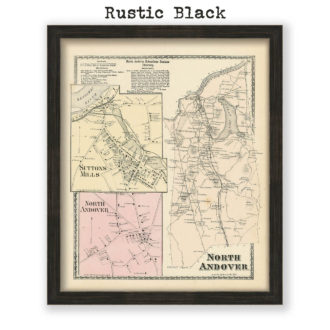 North Andover, Massachusetts Antique Map Reproduction