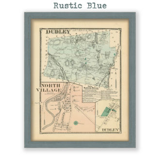 Dudley, Massachusetts Antique Map Reproduction