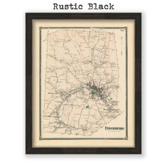 Fitchburg, Massachusetts Antique Map Reproduction