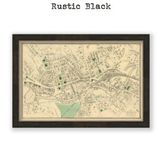 Fitchburg Village, Massachusetts Antique Map Reproduction