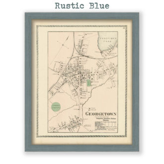 Georgetown Village, Massachusetts Antique Map Reproduction