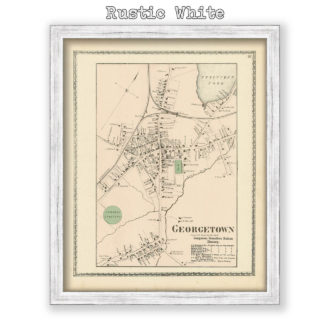 Georgetown Village, Massachusetts Antique Map Reproduction