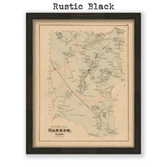 Hanson, Massachusetts Antique Map Reproduction