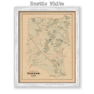 Hanson, Massachusetts Antique Map Reproduction