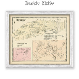 Rowley, Massachusetts Antique Map Reproduction