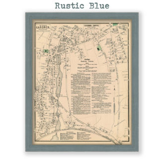 Gardner Center, Massachusetts Antique Map Reproduction