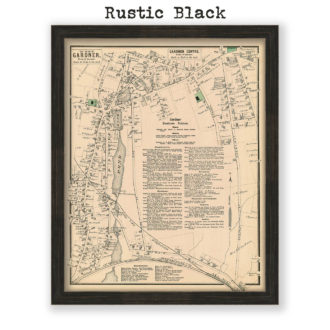 Gardner Center, Massachusetts Antique Map Reproduction