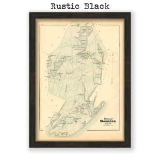 Town of Mashpee, Massachusetts Antique Map Reproduction