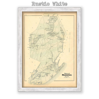 Town of Mashpee, Massachusetts Antique Map Reproduction