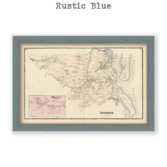 Ipswich, Massachusetts Antique Map Reproduction