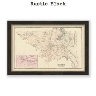 Ipswich, Massachusetts Antique Map Reproduction