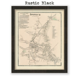 Ipswich Village, Massachusetts Antique Map Reproduction