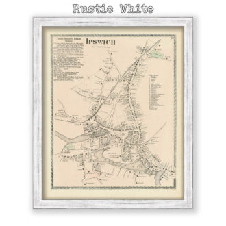 Ipswich Village, Massachusetts Antique Map Reproduction