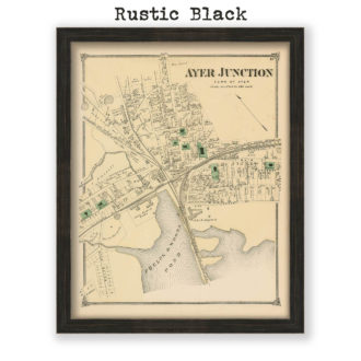 Ayer Junction Village, Massachusetts Antique Map Reproduction