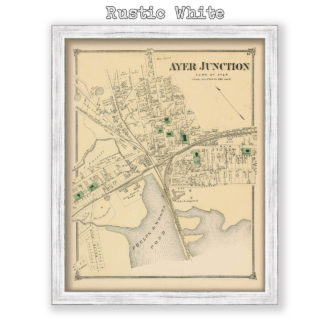 Ayer Junction Village, Massachusetts Antique Map Reproduction