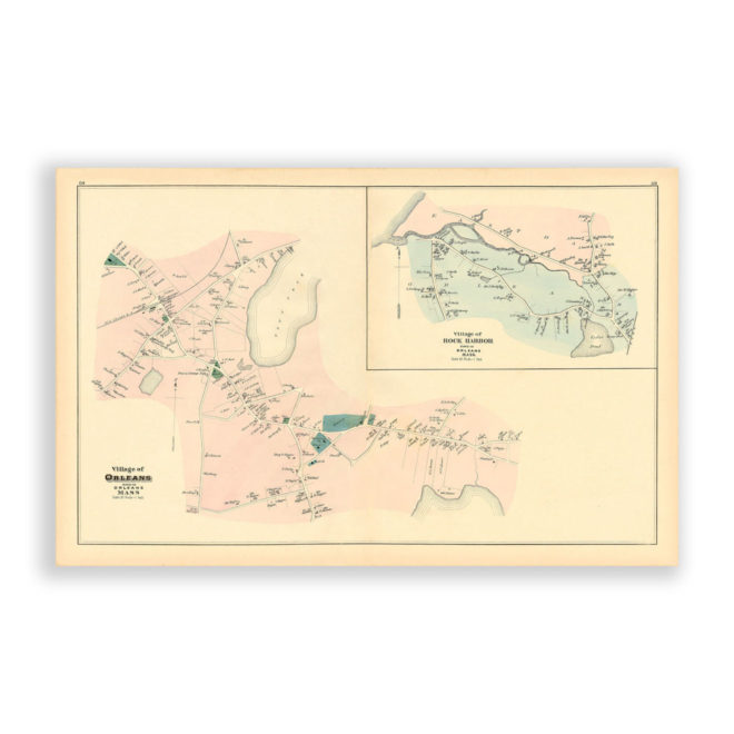 Orleans Village, Massachusetts Antique Map Reproduction