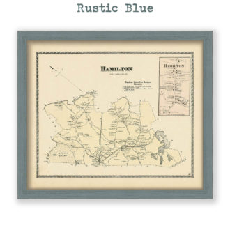 Hamilton, Massachusetts Antique Map Reproduction