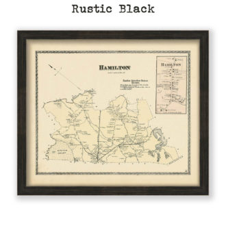 Hamilton, Massachusetts Antique Map Reproduction