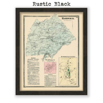 Hardwick, Massachusetts Antique Map Reproduction