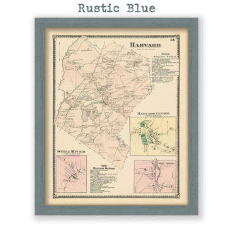 Harvard, Massachusetts Antique Map Reproduction