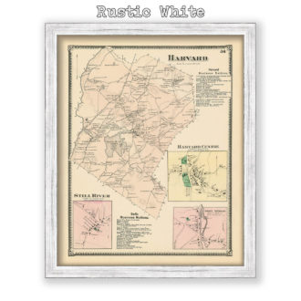 Harvard, Massachusetts Antique Map Reproduction