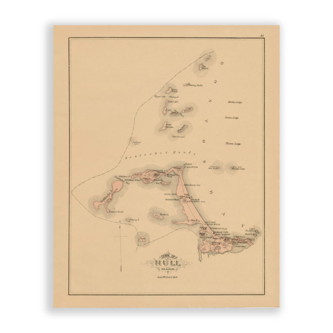 Hull, Massachusetts Antique Map Reproduction