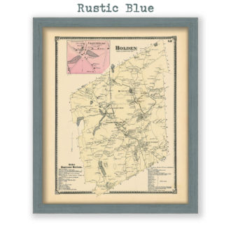 Holden, Massachusetts Antique Map Reproduction