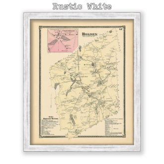 Holden, Massachusetts Antique Map Reproduction