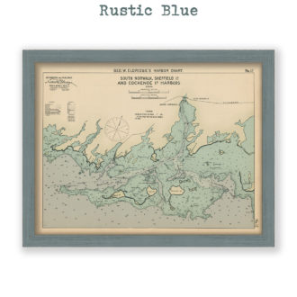 South Sheffield Island and Cockenoe Island Harbor, Connecticut Antique Nautical Chart Reproduction