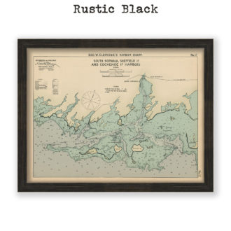 South Norwalk, Sheffield and Cocenoe Islands, Connecticut Antique Nautical Chart Reproduction